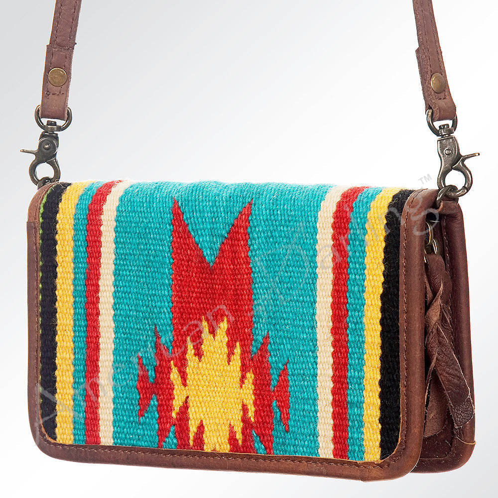 American Darling ORGANISER Upcycled Wool Genuine Leather women bag western handbag purse