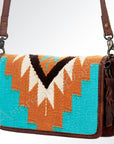 American Darling Organizer Saddle Blanket Genuine Leather Western Women Bag Handbag Purse | for Cute Travel