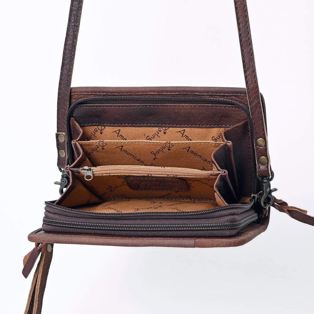 American Darling ORGANISER Upcycled Wool Genuine Leather women bag western handbag purse