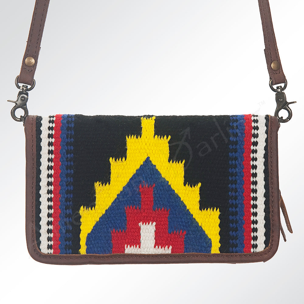 American Darling ORGANISER Upcycled Wool Genuine Leather women bag western handbag purse