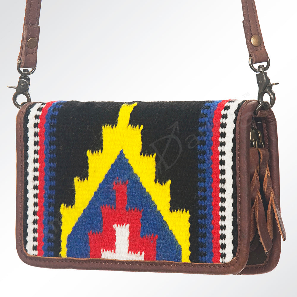American Darling ORGANISER Upcycled Wool Genuine Leather women bag western handbag purse