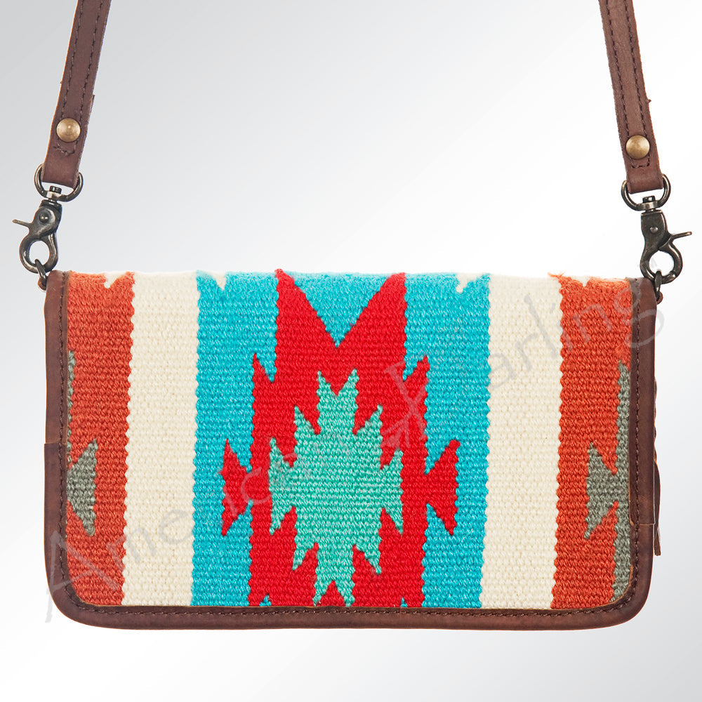American Darling ORGANISER Upcycled Wool Genuine Leather women bag western handbag purse