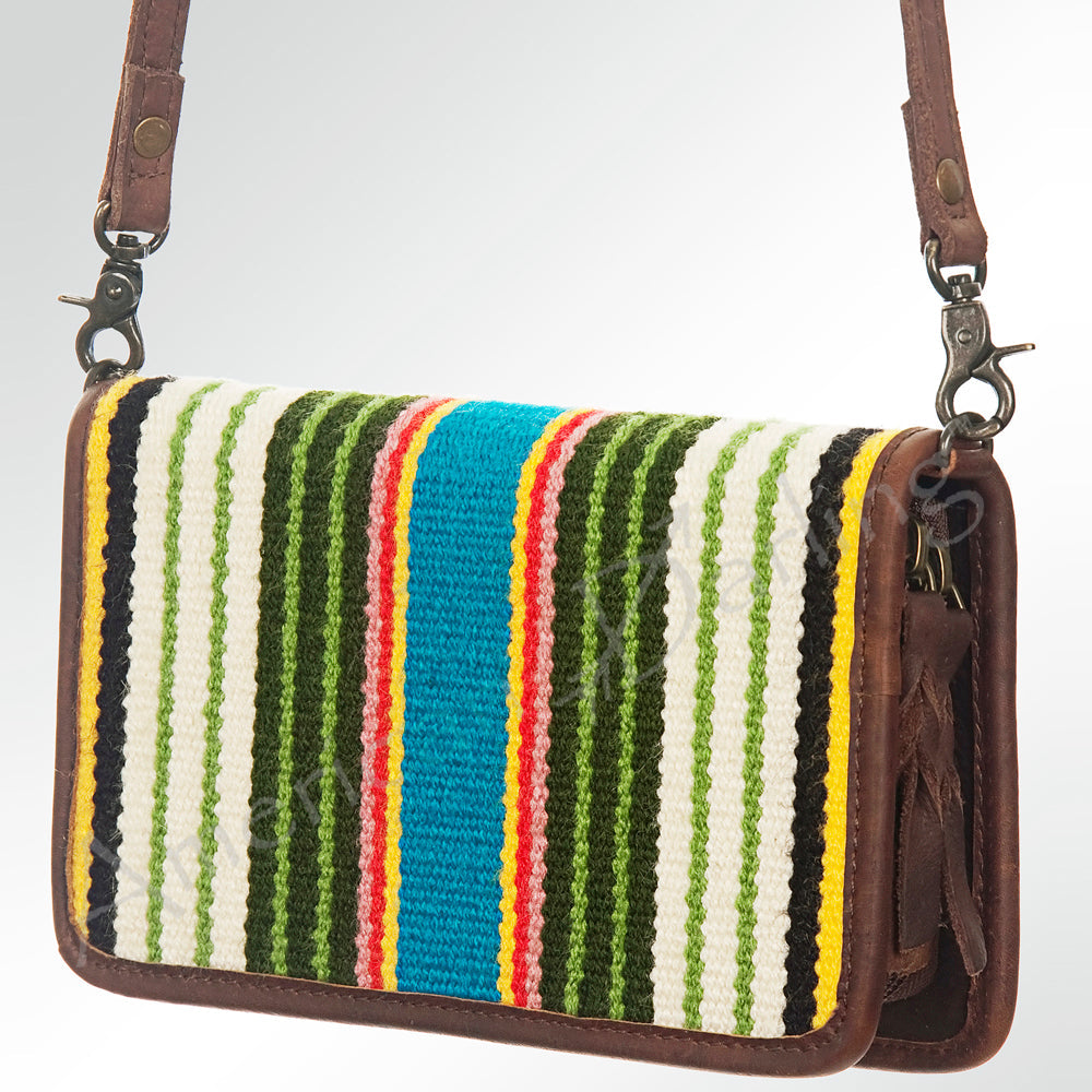 American Darling ORGANISER Upcycled Wool Genuine Leather women bag western handbag purse