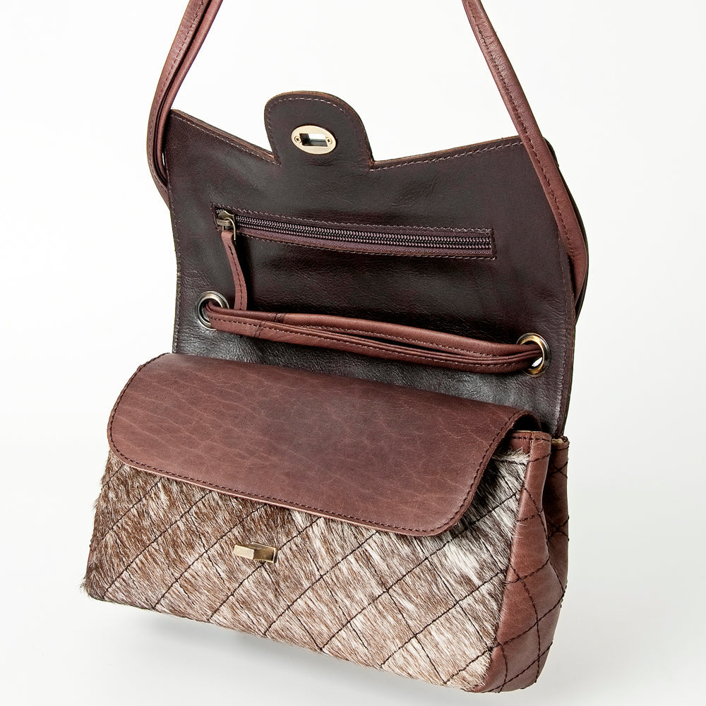 American Darling ADBGI157 Crossbody Hand Tooled Hair-On Genuine Leather Women Bag Western Handbag Purse