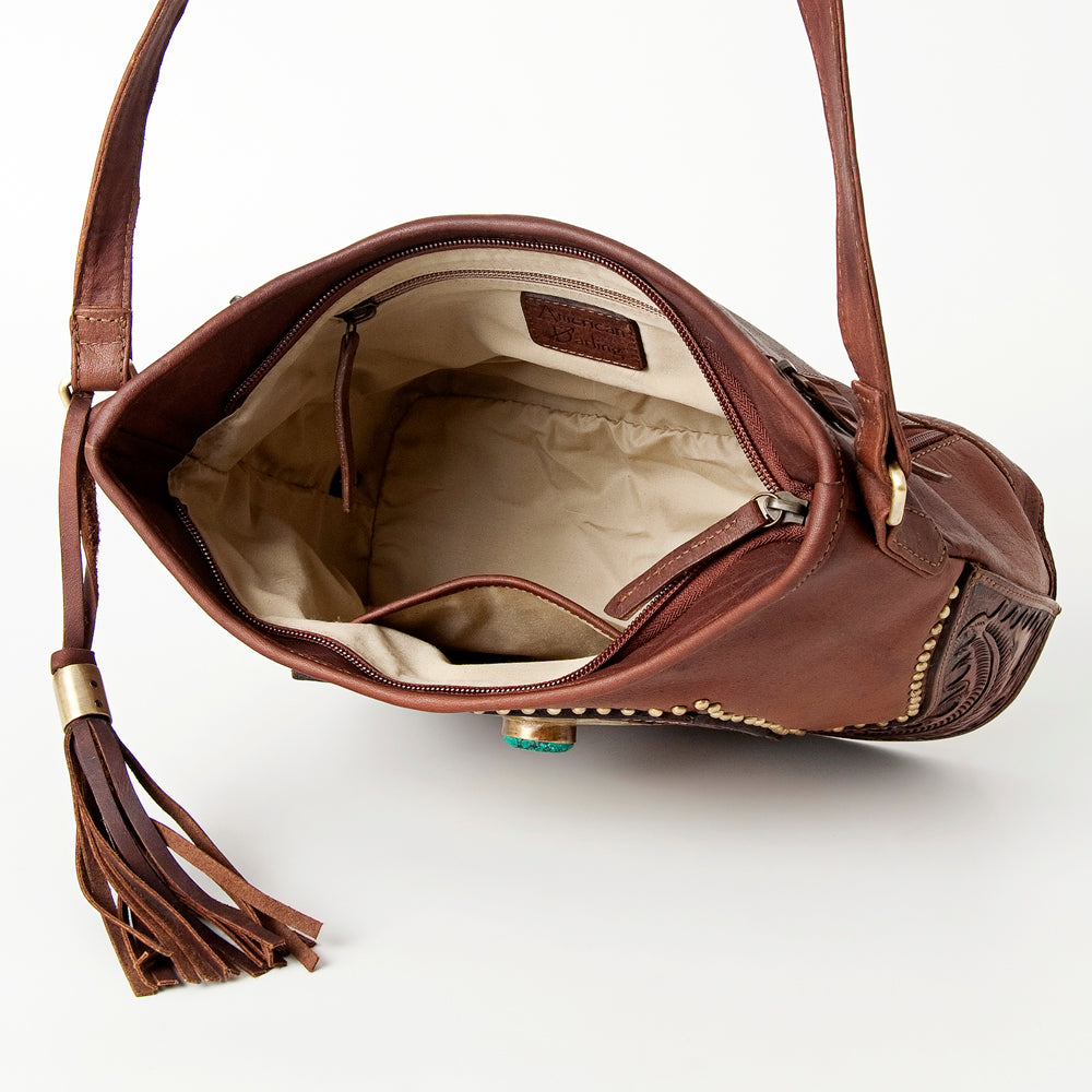 American Darling Messenger Hand Tooled Genuine Leather Women Bag Western Handbag Purse