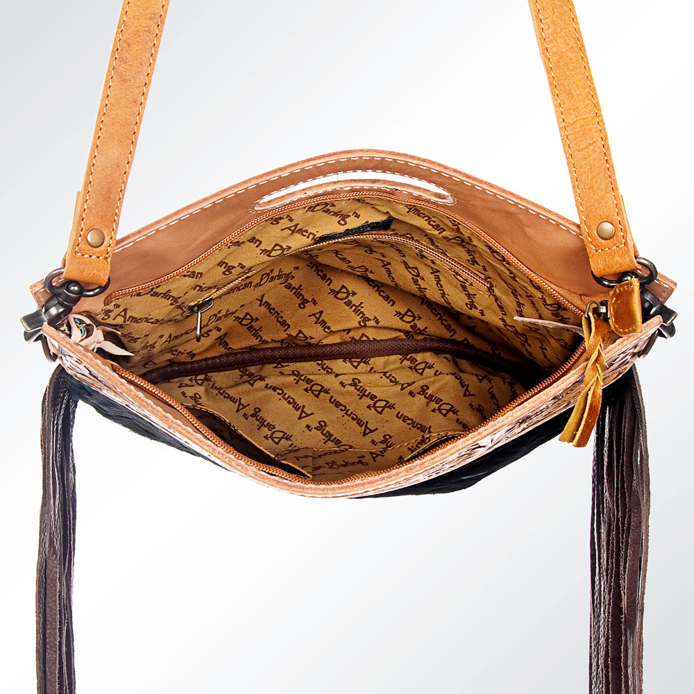 American Darling Clutch Hand Tooled Saddle Blanket Fabric Genuine Leather Western Women Bag Handbag Purse | Purses for Cute