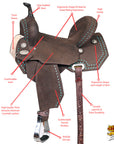 Flexible Tree Western Saddle With American Leather Barrel Trail