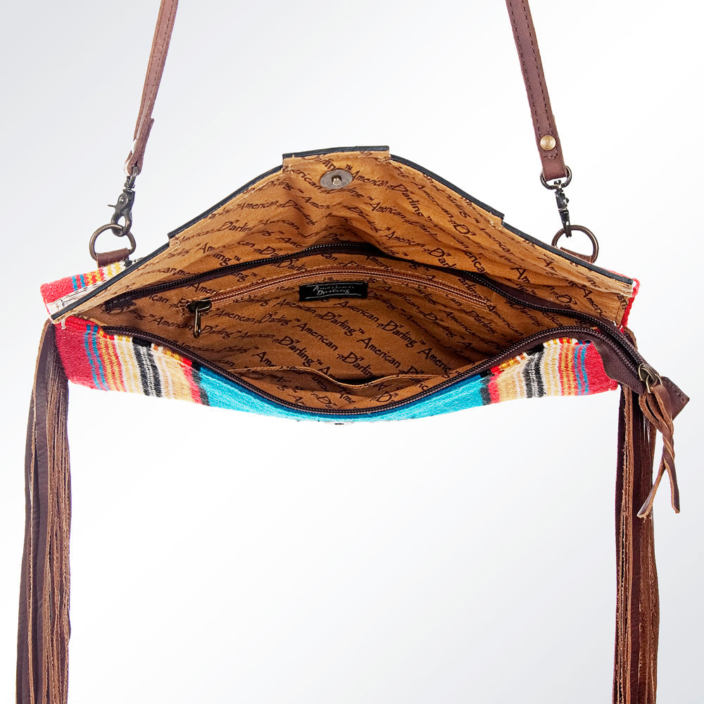 American Darling Hand Tooled Saddle Blanket Genuine Leather Women Bag Western Handbag Purse