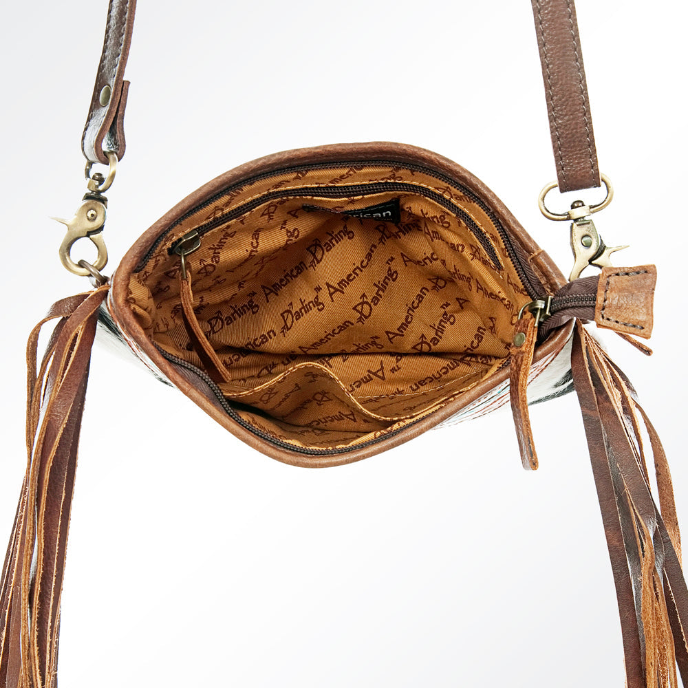 American Darling ADBGA159 Crossbody Hand Tooled Hair-On Genuine Leather Women Bag Western Handbag Purse