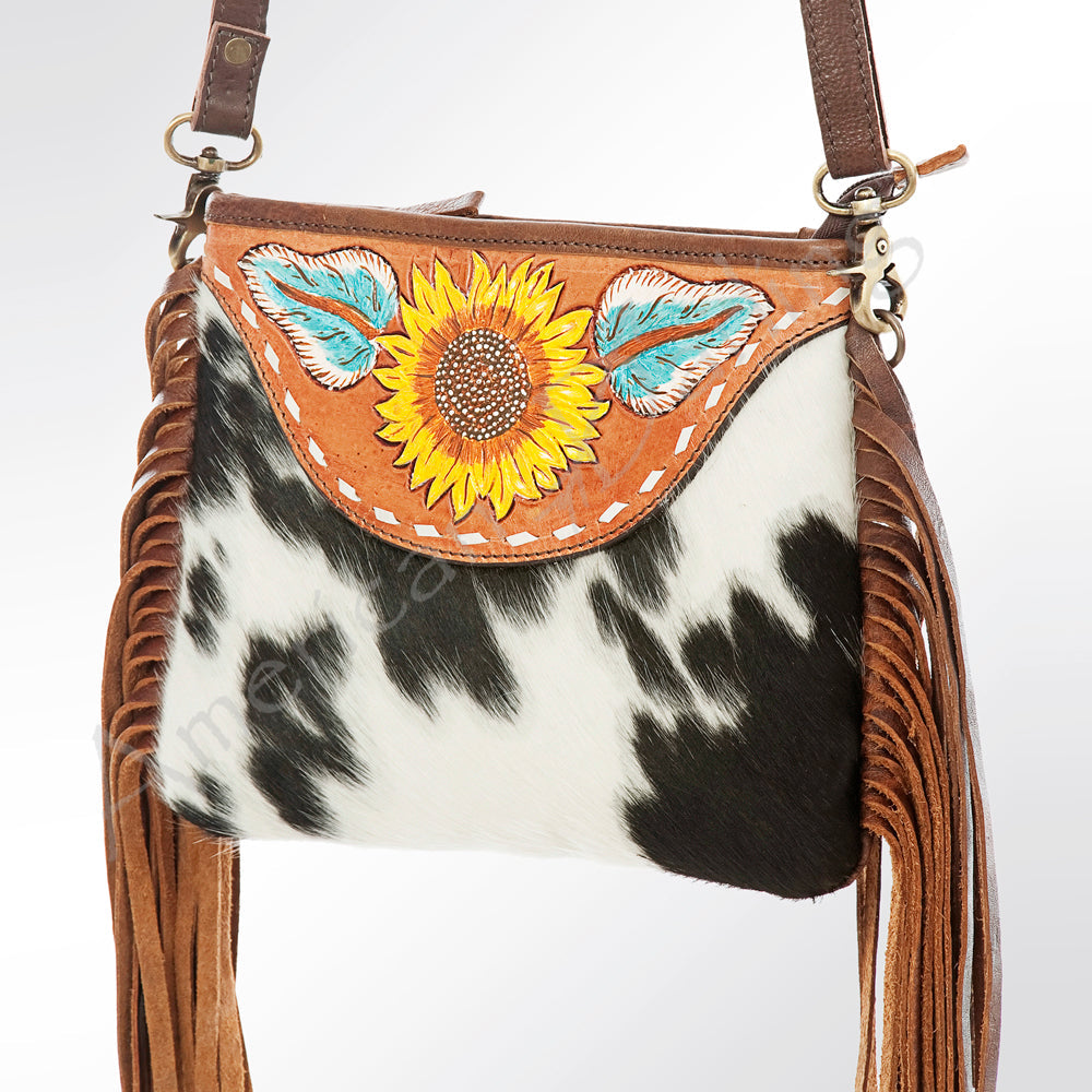 American Darling ADBGA159 Crossbody Hand Tooled Hair-On Genuine Leather Women Bag Western Handbag Purse