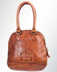 Spaghetti Western Swc123Acg Tote Vintage Handmade Drum Dyed Genuine European Cowhide Leather Women Bag Western Handbag Purse