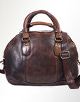 Spaghetti Western Swc124Bbrn Tote Vintage Handmade Drum Dyed Genuine European Cowhide Leather Women Bag Western Handbag Purse