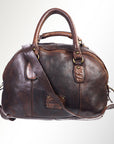 Spaghetti Western Swc124Bbrn Tote Vintage Handmade Drum Dyed Genuine European Cowhide Leather Women Bag Western Handbag Purse