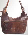 Spaghetti Western Swc125Brn Tote Vintage Handmade Drum Dyed Genuine European Cowhide Leather Women Bag Western Handbag Purse