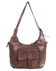 Spaghetti Western Swc125Brn Tote Vintage Handmade Drum Dyed Genuine European Cowhide Leather Women Bag Western Handbag Purse