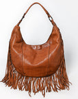 Spaghetti Western Swc127Tan Hobo Vintage Handmade Drum Dyed Genuine European Cowhide Leather Women Bag Western Handbag Purse