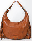 Spaghetti Western Swc127Tan Hobo Vintage Handmade Drum Dyed Genuine European Cowhide Leather Women Bag Western Handbag Purse