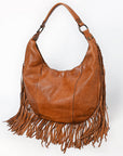 Spaghetti Western Swc127Tan Hobo Vintage Handmade Drum Dyed Genuine European Cowhide Leather Women Bag Western Handbag Purse