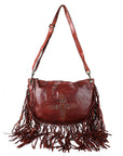 Spaghetti Western Swc128Cg Hobo Vintage Handmade Drum Dyed Genuine European Cowhide Leather Women Bag Western Handbag Purse