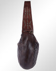 Spaghetti Western Swc129Brn Hobo Vintage Handmade Drum Dyed Genuine European Cowhide Leather Women Bag Western Handbag Purse