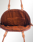 Spaghetti Western Swc130Cg Tote Vintage Handmade Drum Dyed Genuine European Cowhide Leather Women Bag Western Handbag Purse