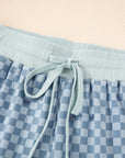 Checker Long Sleeve Pullover and Shorts Set