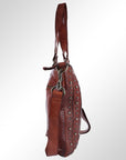 Spaghetti Western Swc134Cg Tote Vintage Handmade Drum Dyed Genuine European Cowhide Leather Women Bag Western Handbag Purse