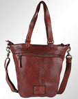 Spaghetti Western Swc134Cg Tote Vintage Handmade Drum Dyed Genuine European Cowhide Leather Women Bag Western Handbag Purse