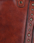 Spaghetti Western Swc134Cg Tote Vintage Handmade Drum Dyed Genuine European Cowhide Leather Women Bag Western Handbag Purse