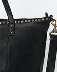 Spaghetti Western Swc135Ablk Tote Vintage Handmade Drum Dyed Genuine European Cowhide Leather Women Bag Western Handbag Purse