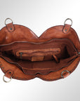 Spaghetti Western Swc136Btan Hobo Vintage Handmade Drum Dyed Genuine European Cowhide Leather Women Bag Western Handbag Purse