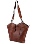 Spaghetti Western Swc136Btan Hobo Vintage Handmade Drum Dyed Genuine European Cowhide Leather Women Bag Western Handbag Purse