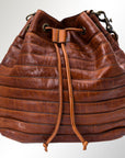 Spaghetti Western Swc138Bcg Hobo Vintage Handmade Drum Dyed Genuine European Cowhide Leather Women Bag Western Handbag Purse