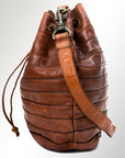 Spaghetti Western Swc138Bcg Hobo Vintage Handmade Drum Dyed Genuine European Cowhide Leather Women Bag Western Handbag Purse