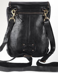 Spaghetti Western Swc139Blk Tote Vintage Handmade Drum Dyed Genuine European Cowhide Leather Women Bag Western Handbag Purse