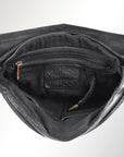 Spaghetti Western Swc139Blk Tote Vintage Handmade Drum Dyed Genuine European Cowhide Leather Women Bag Western Handbag Purse