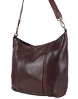 Spaghetti Western Swc140Brn Hobo Vintage Handmade Drum Dyed Genuine European Cowhide Leather Women Bag Western Handbag Purse