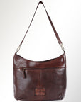 Spaghetti Western Swc140Brn Hobo Vintage Handmade Drum Dyed Genuine European Cowhide Leather Women Bag Western Handbag Purse