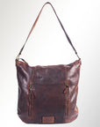 Spaghetti Western Swc142Abrn Hobo Vintage Handmade Drum Dyed Genuine European Cowhide Leather Women Bag Western Handbag Purse