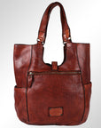 Spaghetti Western Swc144Acg Tote Vintage Handmade Drum Dyed Genuine European Cowhide Leather Women Bag Western Handbag Purse