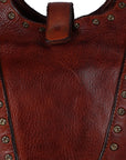 Spaghetti Western Swc144Acg Tote Vintage Handmade Drum Dyed Genuine European Cowhide Leather Women Bag Western Handbag Purse