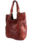 Spaghetti Western Swc144Acg Tote Vintage Handmade Drum Dyed Genuine European Cowhide Leather Women Bag Western Handbag Purse