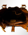 Spaghetti Western Swc144Btan Tote Vintage Handmade Drum Dyed Genuine European Cowhide Leather Women Bag Western Handbag Purse