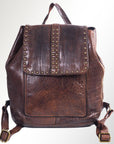 Spaghetti Western Swc145Abrn Backpack Vintage Handmade Drum Dyed Genuine European Cowhide Leather Women Bag Western Handbag Purse