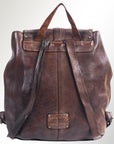 Spaghetti Western Swc145Abrn Backpack Vintage Handmade Drum Dyed Genuine European Cowhide Leather Women Bag Western Handbag Purse