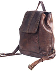 Spaghetti Western Swc145Abrn Backpack Vintage Handmade Drum Dyed Genuine European Cowhide Leather Women Bag Western Handbag Purse