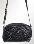 Spaghetti Western Swc148Blk Cross Body I Vintage Handmade Drum Dyed Genuine European Cowhide Leather Women Bag Western Handbag Purse