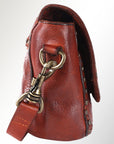 Spaghetti Western Swc149Cg Envelope Vintage Handmade Drum Dyed Genuine European Cowhide Leather Women Bag Western Handbag Purse