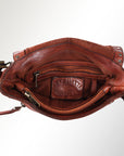 Spaghetti Western Swc149Cg Envelope Vintage Handmade Drum Dyed Genuine European Cowhide Leather Women Bag Western Handbag Purse