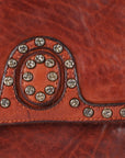 Spaghetti Western Swc149Cg Envelope Vintage Handmade Drum Dyed Genuine European Cowhide Leather Women Bag Western Handbag Purse